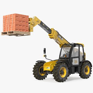 Telescopic Loader With Pallet of Bricks