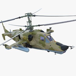 Attack Helicopter Kamov KA-50 Black Shark Rigged 3D Model