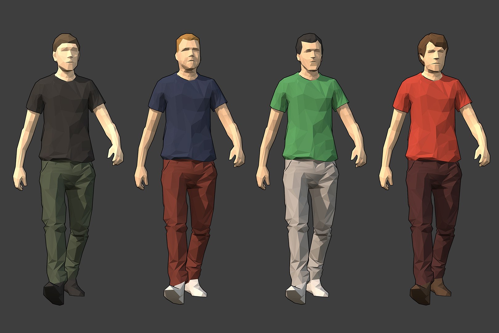 Rigged Male Characters Model - TurboSquid 1331437