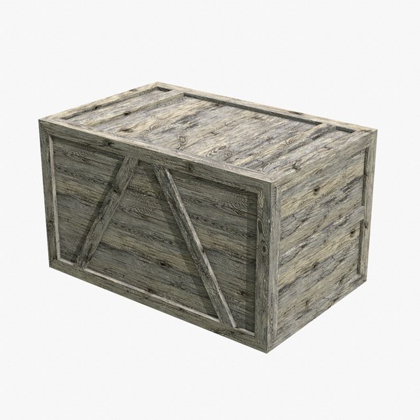 3D wood crate games pbr