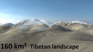 tibetan snowy mountain landscape 3d model