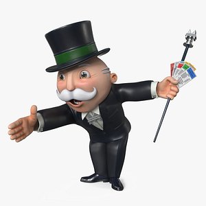 3D Mr Monopoly Handshake Pose model