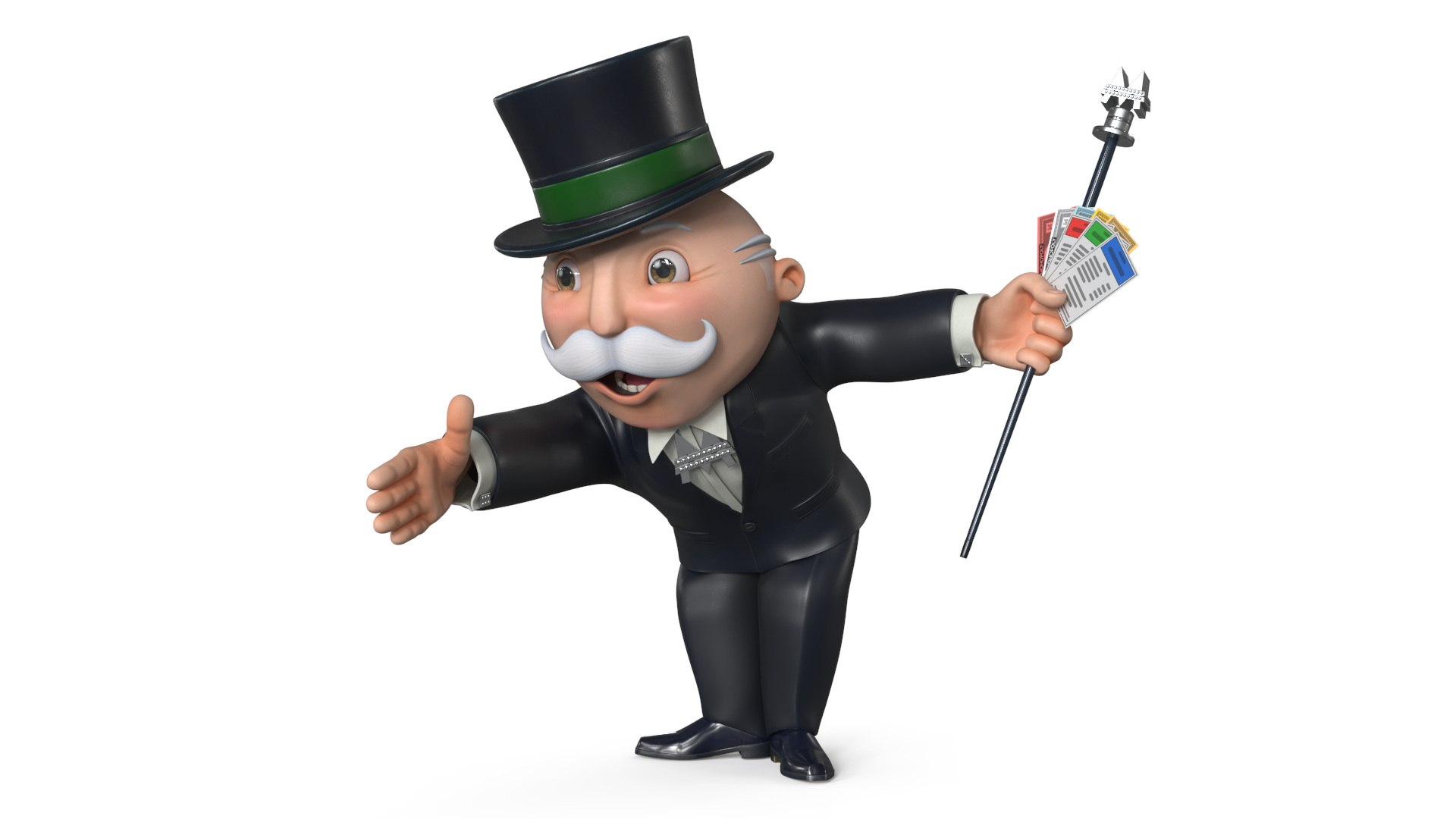 Mr Monopoly Handshake Pose 3D model preview