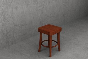 3d 47cm wooden cafe stool