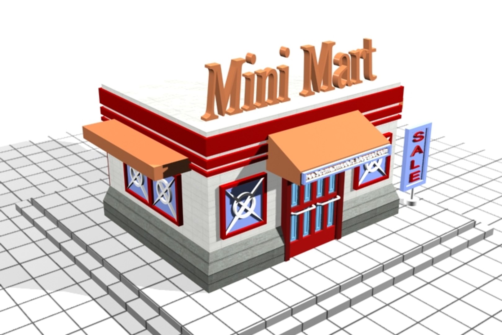 3d Model Of Mini Mart