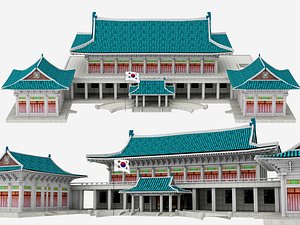 Korean Blue House Cheong Wa Dae Traditional Palace Model