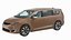 family minivan rigged car 3D model