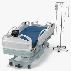 Smart Hospital Bed with IV Infusion Stand