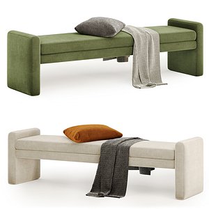 Geordi Boucle Dining Bench 3D model