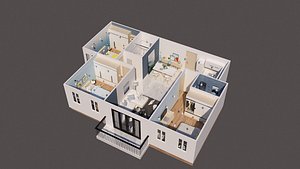 3DS max Model Full Materials + settings Bgrey Apartment Interior Design