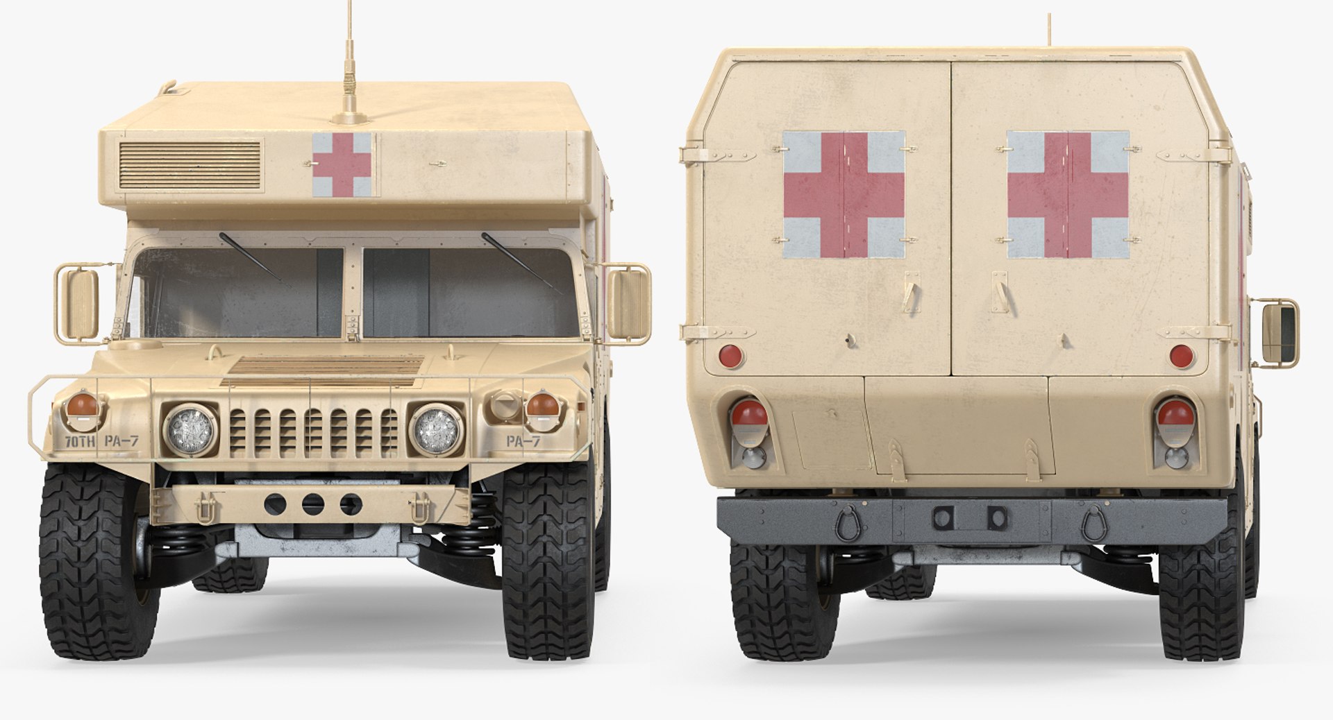 3d model ambulance car hmmwv m997