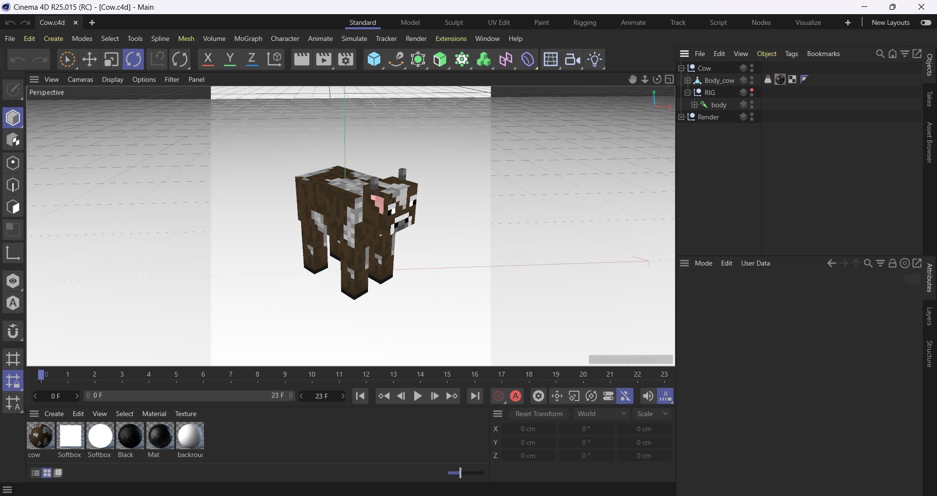 3D Cow Minecraft Model - TurboSquid 2347293