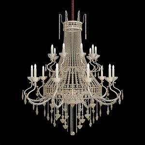 Luxury crystal chandelier 3D