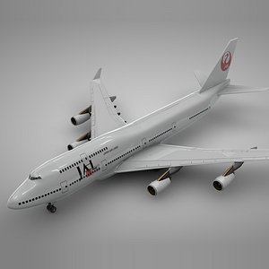 boeing 747-400 jal l108 3D model