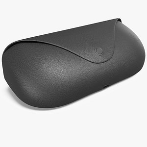 3D Leather Eyeglasses Protective Case Black