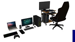 3D Modern Gaming Room Setup Pack