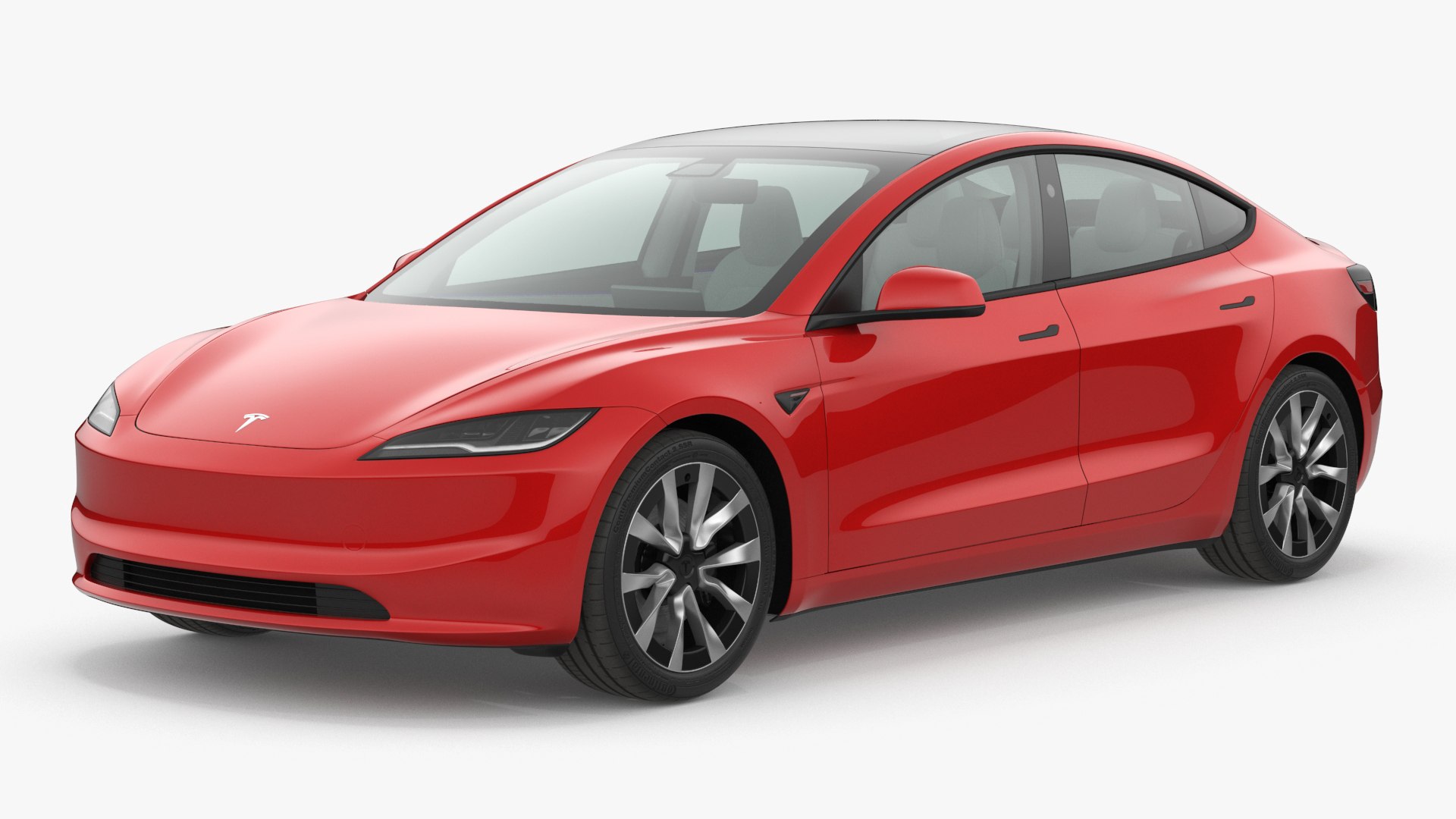 Tesla Model 3 2024 Red 3D model preview