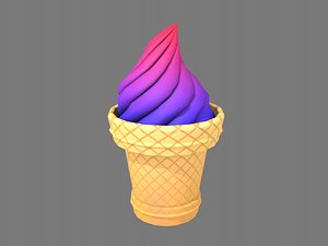 stylized ice cream 3D model
