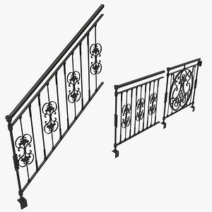 3d ornate railings set design