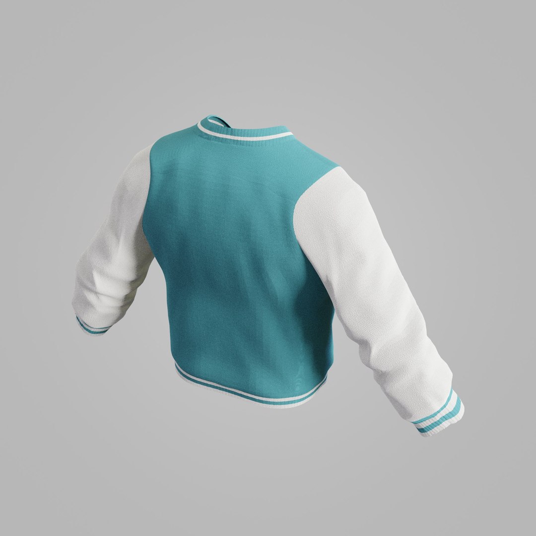 Male Jacket 01 Cyan And White 3D Model - TurboSquid 2393341