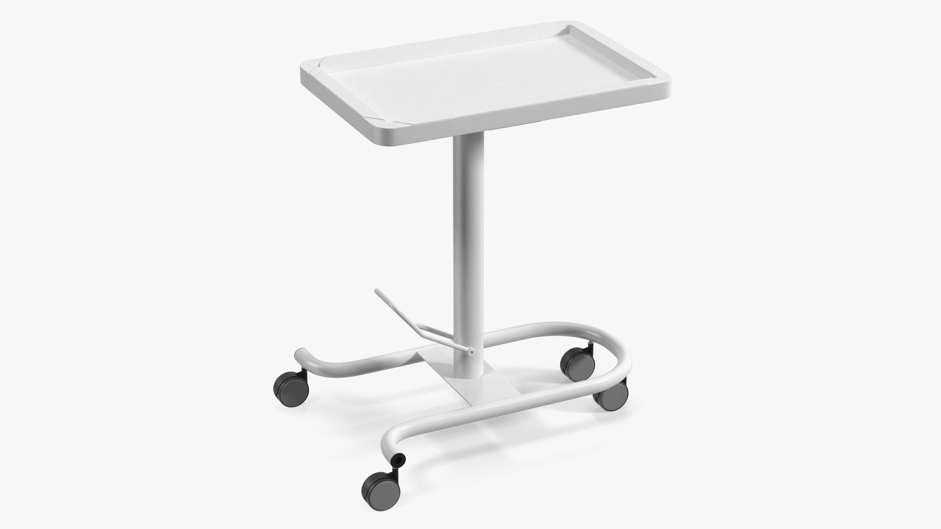 Hydraulic Mayo Table White 3D model preview