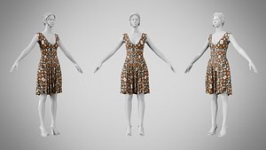 Dress 21 Abstract Organic Mosaic 3D