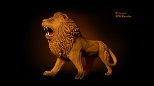 lion statue 3d 3ds