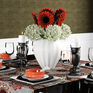 table bouquet hydrangea 3d max