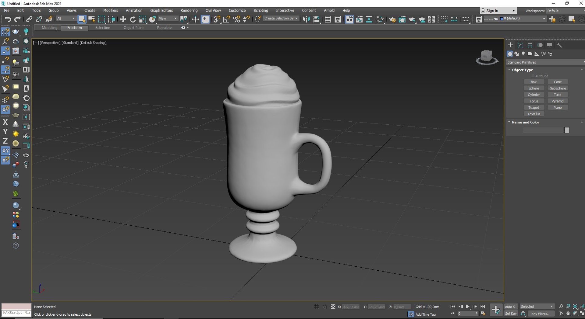 Irish Glass Hot Chocolate with Cream for 3D Print 3D model preview