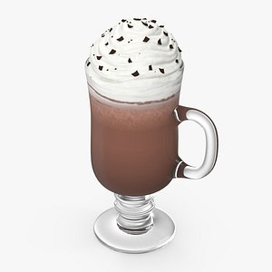 Irish Glass Hot Chocolate with Cream for 3D Print