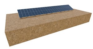 Lowpoly Ground Mounted Solar Panels-23 Rows of PV Modules 3D model