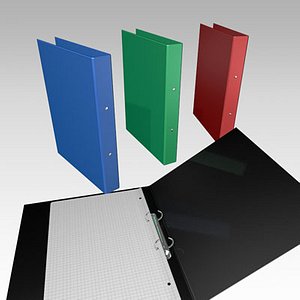 two-ring ring binder 3d model