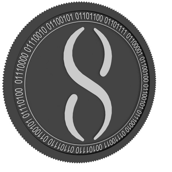 3D singularitynet black coin - TurboSquid 1556093