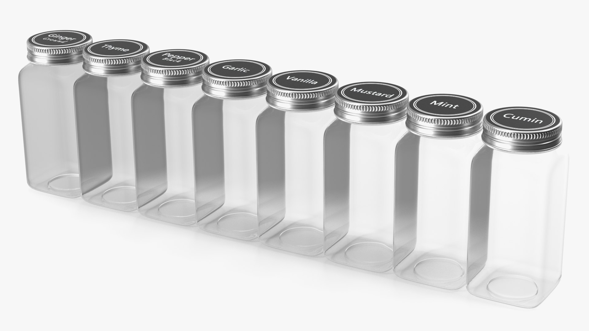 Spice Jars Set 3D model preview