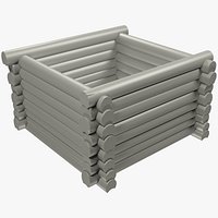 Log House Frame Mesh V1