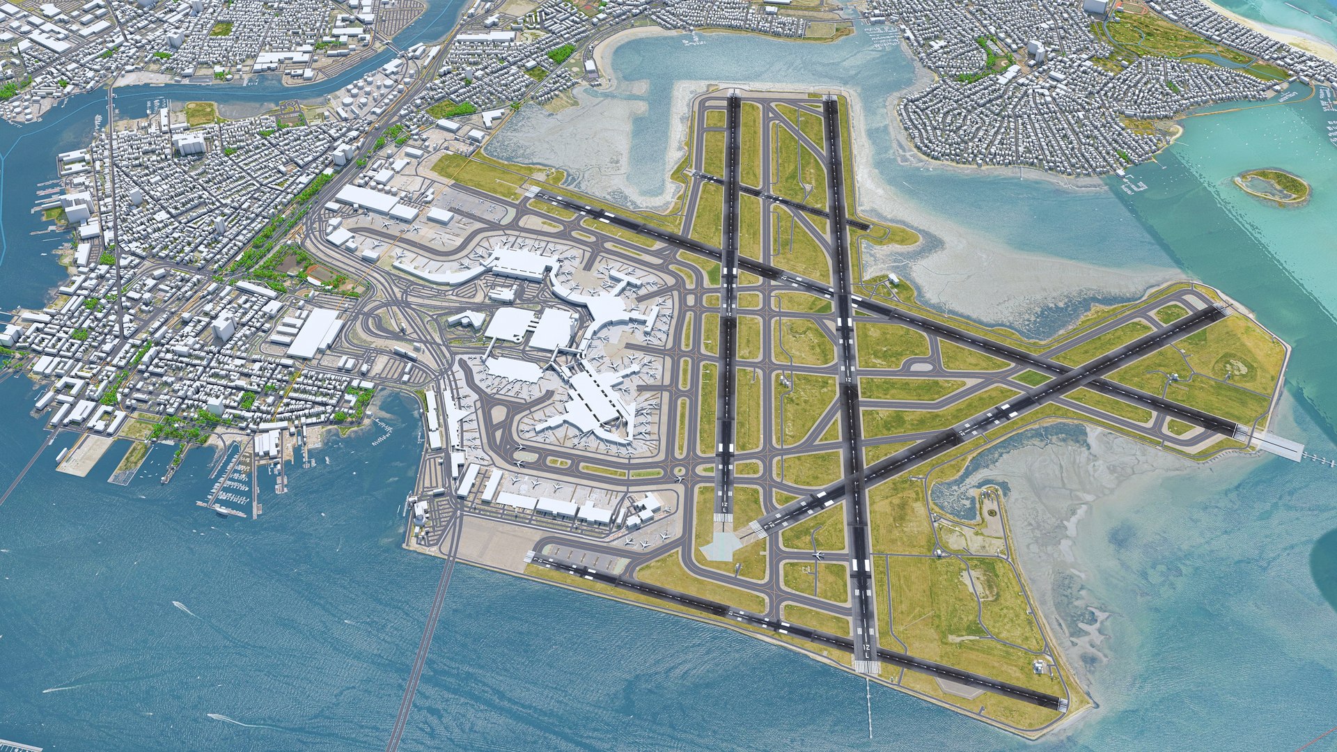 3D Boston Logan Airport Model - TurboSquid 2005116