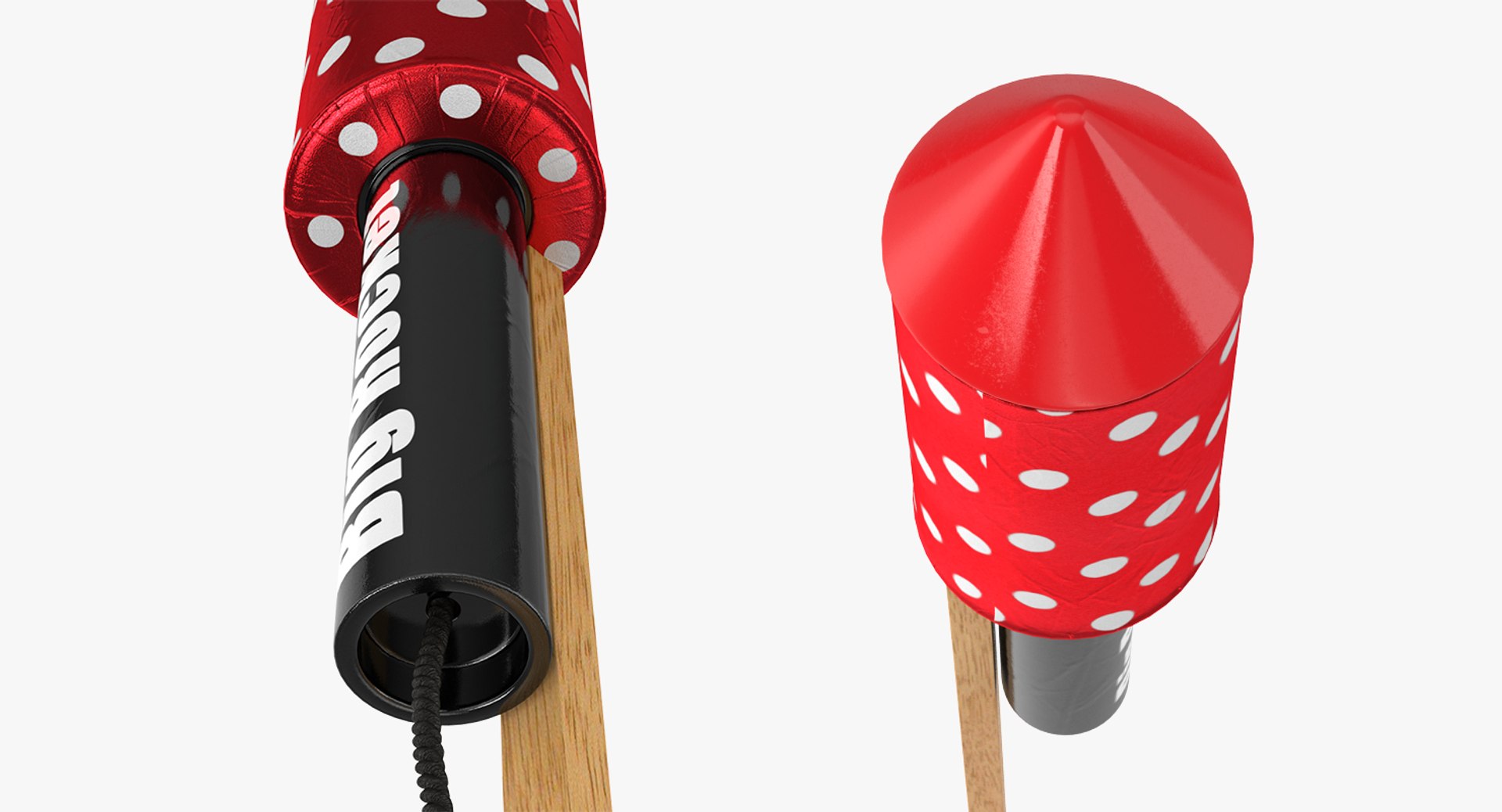 Red firework rocket 3D - TurboSquid 1301661