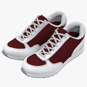 sneakers 3 red modeled 3d 3ds