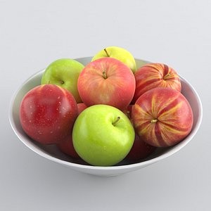 3d apple bowl model