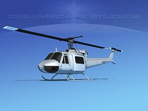 military bell uh-1b iroquois 3D model