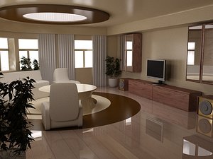 3d model living room interior