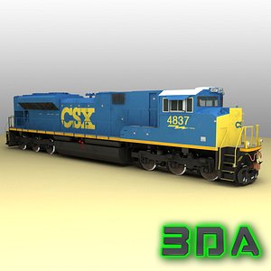 emd sd70ace locomotive engines 3d max