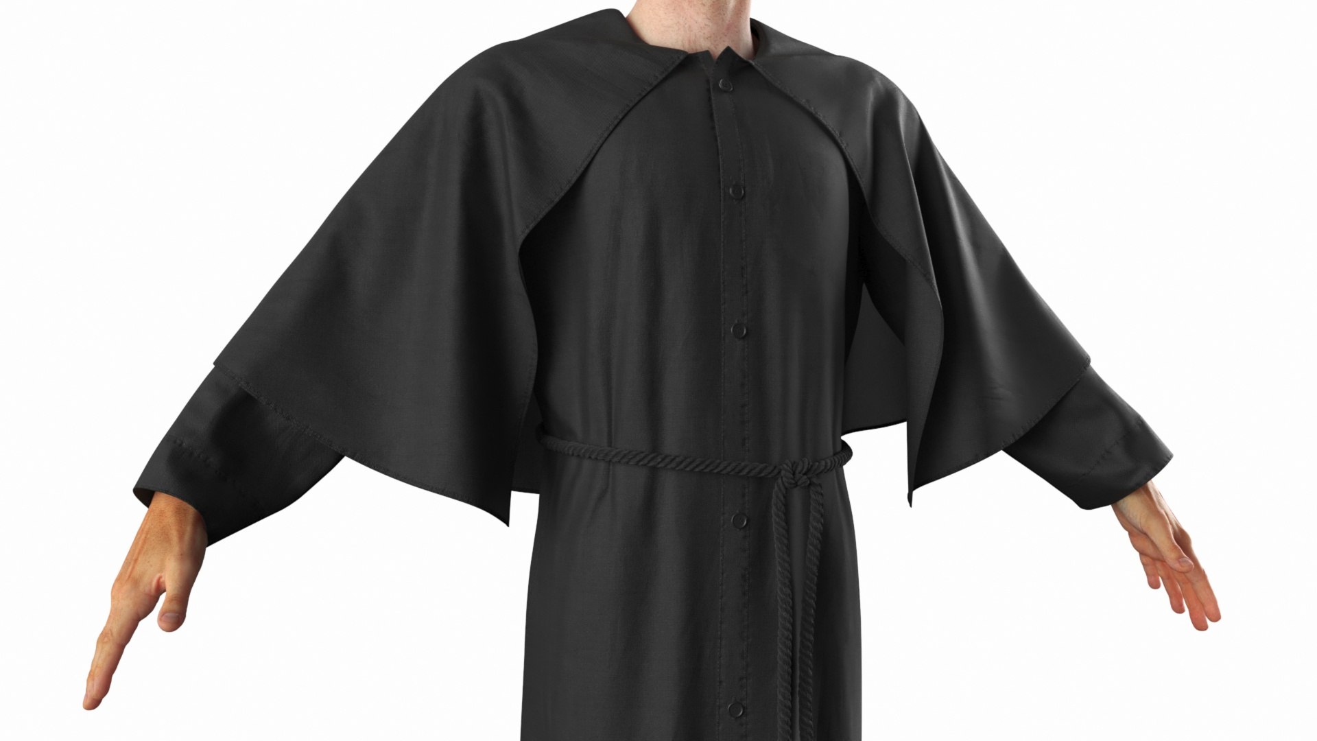 Man In Black Robe And Cape 3D Model - TurboSquid 2349812