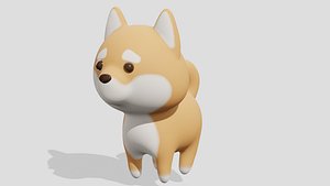 3D Cute  Shiba Inu dog
