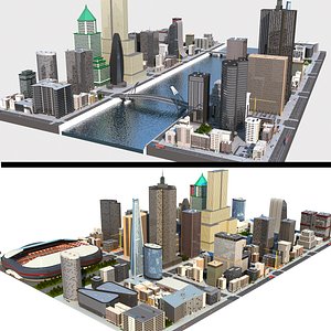 3D city cityscape skyline