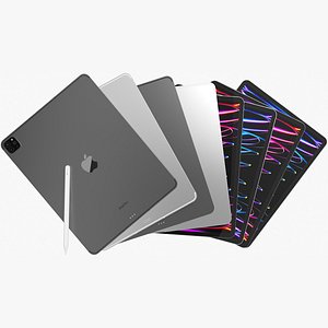3D Apple iPad Pro 2022 12 9-inch 6th gen WiFi- Cellular with Pencil All Colors model