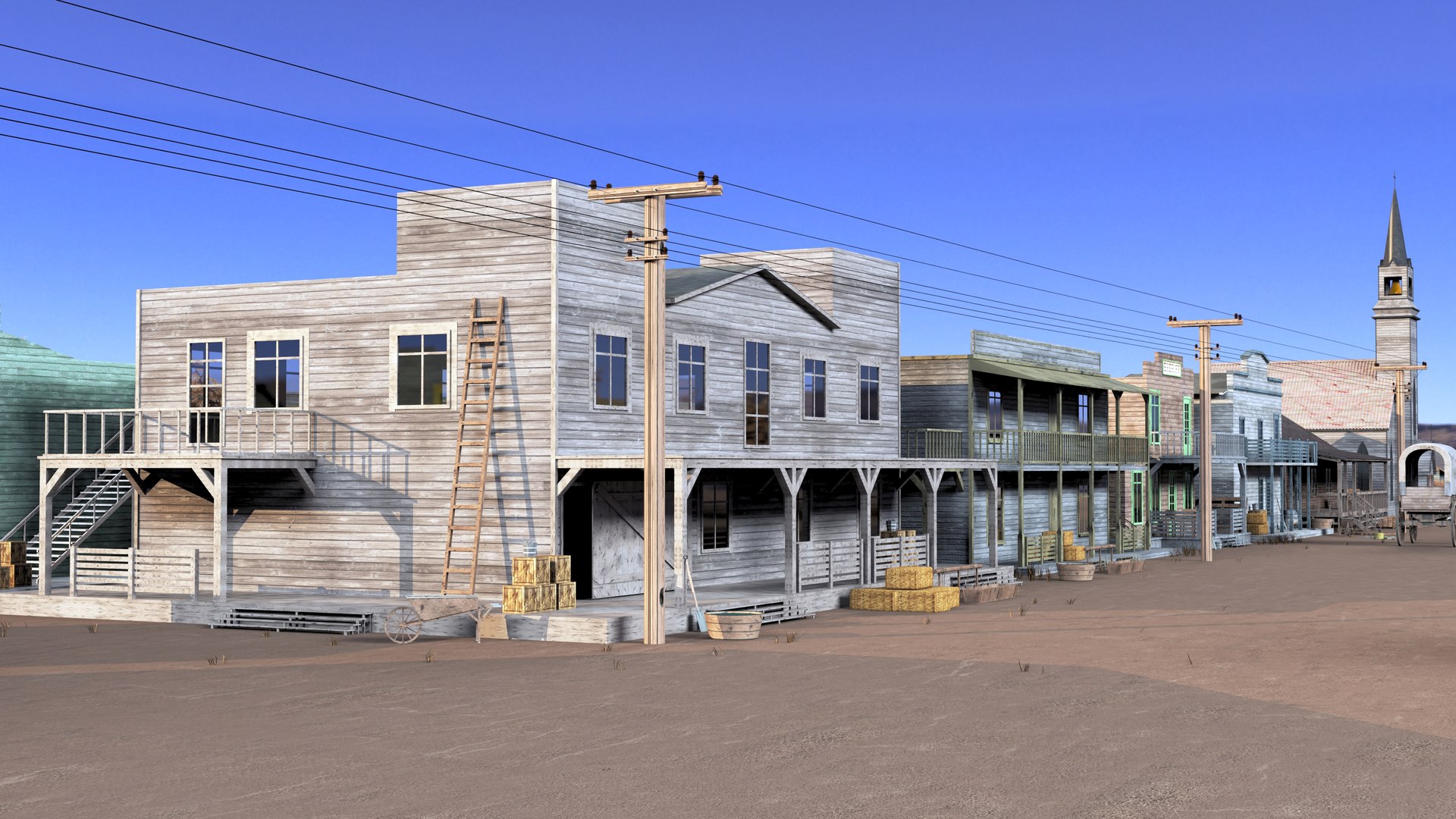 3D Model Town Wild West - TurboSquid 1515853