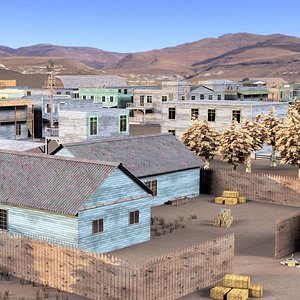 3D model town wild west