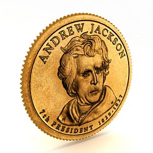 3D 7 th PRESIDENT Andrew Jackson Presidential Coin model