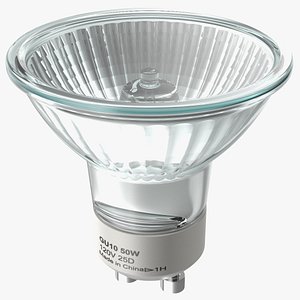 GU10 MR16 50W Halogen Light Bulb 3D